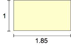 一个高为 1 个单位，宽为 1.85 个单位的矩形