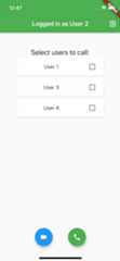 Flutter P2P Calls code sample, select users