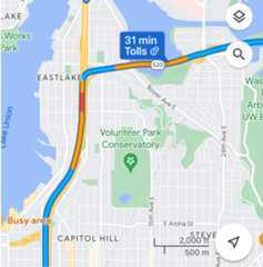 Map with a multicolored polyline