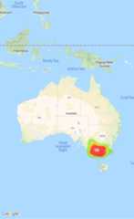 A map with a heatmap showing location of police stations