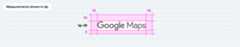 Google Maps logo showing minimum clear space and acceptable size range