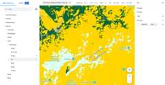 Map showing ice map features are pale aqua