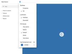 Settings menu with the App background color option highlighted with a blue square. The App background color setting has the option to use the color picker or enter a Hex string.