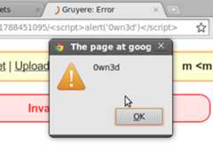 An HTML alert displaying '0wn3d'