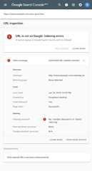 URL is not indexed due to noindex meta tag in the HTML