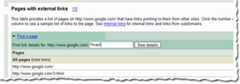 pages with external links view in webmaster tools
