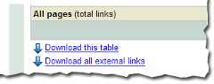 download links data feature in the webmaster tools links report
