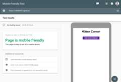 The mobile-friendly test shows that the page is mobile-friendly, but the screenshot is          missing all the cats! The headline and button appear but none of the cat pictures are          there.