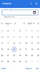 date picker selection example
