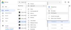 Google Drive UI's open with menu item