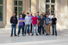 The last photo of the initial R&D team, right before it was disbanded and I (on the far left) became manager.