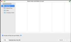 Initial sync selection screen