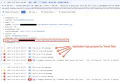 App log entries are nested in the request log entry.