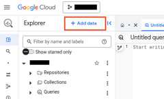 The Add data UI element.