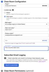 Create data clean room pane.