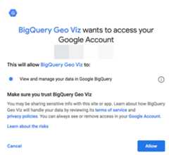 Allow access dialog.