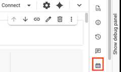The schedule panel for a notebook.