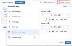 Set query time frame.