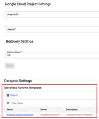 List of runtime templates