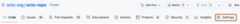 Screenshot of a repository header showing the tabs. The "Settings" tab is highlighted by a dark orange outline.