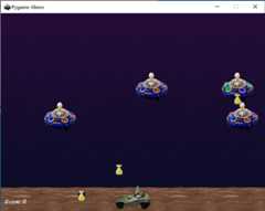 Pygame running a sample game