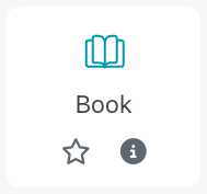Under each activity icon in the activity chooser, there's a star icon to favourite the activity, and an information icon to learn more about it