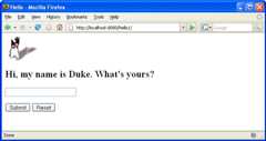 Screen capture of Duke's new greeting, 