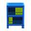 blue bookcase