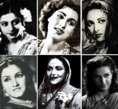 <b>1940s</b>: It was the era of black and white but these ladies brought every shade of colour to their screen roles. Kanan Devi was among the early singing stars of Indian cinema. Hospital, <i>Banphool</i> and <i>Rajlakshmi</i> were  some of her well-known films. <br><br>Renowned singer and actress Noorjehan's career spanned over seven decades. She debuted as the lead opposite Pran in Khandaan. <br><br>Legendary singer-actress Suraiya, who ruled the screen in the 1940s and 1950s with hits like <i>Pyar Ki Jeet</i> and <i>Dillagi</i>, chose Garbo-esque seclusion after years in the limelight. Rumour has it, she never got over her failed relationship with heartthrob Dev Anand.  <br><br>       Kamini Kaushal started out on stage and then made movies like <i>Neecha Nagar</i> and <i>Biraj Bahu</i>. She worked with the top heroes of her time including Ashok Kumar, Raj Kapoor and Dilip Kumar. She has also appeared on television, making her one of the most versatile actresses ever<br><br>The svelte and the sexy Begum Para was the most glamorous actress of her time. She came to Mumbai in 1945 from Jalandhar and starred in movies like <i>Sohini Mahiwal, Mehendi, Shama, Pedro, Dada</i> and <i>Dara</i>. <br><br>Durga Khote was the other bright star of the black and white generation. She worked in Hindi and Marathi cinema and also remained actively involved in theatre. She is famous for playing Jodhabai in K Asif's <i>Mughal-e-Azam</i> (1960) and as Kaikeyi in Bharat Milap (1942). She received the Dadasaheb Phalke Award in 1983.