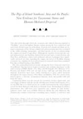 The Pigs of Island Southeast Asia and the Pacific: New Evidence for Taxonomic Status and Human-Mediated Dispersal Thumbnail
