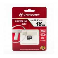Карта памяти Transcend micro SDHC Card U1 UHS-I16GB (30Mb/s. 200x), class 10