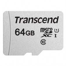 Карта памяти Transcend 300S micro SDHC Card U1 UHS-I 64GB (100Mb/s. 450x) без адаптера, class 10 U1