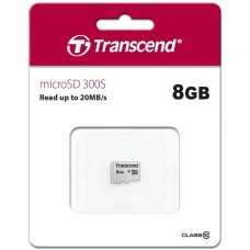 Карта памяти Transcend 300S micro SDHC Card U1 UHS-I 8GB (20Mb/s. 200x), class 10 U1 без адаптера