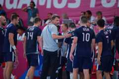 LIMA, PERU - AUGUST 02: Hedin Robert, Head Coach of United States competes during the lt;HIT gt;Handball lt;/HIT gt; Men's Preliminary Round - Group A on Day 7 of Lima 2019 Pan American Games at Sports Center 1 of Villa Deportiva Nacional on August 2, 2019 in Lima, Peru. (Photo by Cesar Gomez/Jam Media/Getty Images)****javier, eduardo, deportes