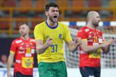 Haniel Langaro celebra el empate, este viernes.