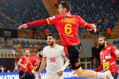 Ángel Fernández, durante el partido ante Túnez.