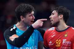 Landin y Dani Dujshebaev, este viernes.