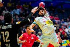 Imanol Garciandia, jugador de la selección española de balonmano, durante el partido del Mundial contra Chile.