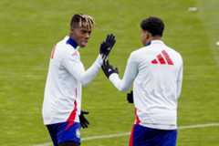 Nico Williams y Lamine Yamal, en el entrenamiento del miércoles.