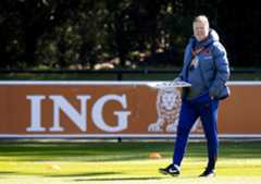 Ronald Koeman, en un entrenamiento de Países Bajos.