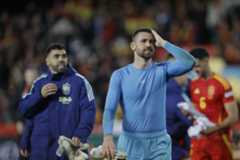 Unai Simón, el domingo en Mestalla tras la victoria.