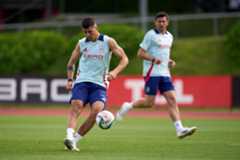 Morata, en el entrenamiento de este martes.