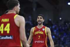 Aldama se lamenta en un momento del Eurobasket.