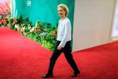 The President of the European Commission, Ursula von der Leyen, in Luanda.