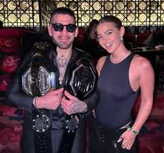 Laura Escanes con Topuria