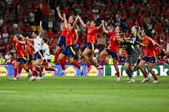 Las jugadoras de España celebran la victoria ante Suiza.