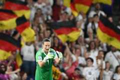 Ann-Katrine Berger celebra la victoria de Alemania ante Francia.