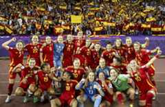 Las jugadoras de la selección celebran su victoria ante Alemania.