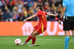 Aitana, en el momento de fallar el penalti.