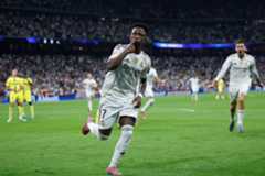 Vinicius celebra uno de sus goles ante el Villarreal.